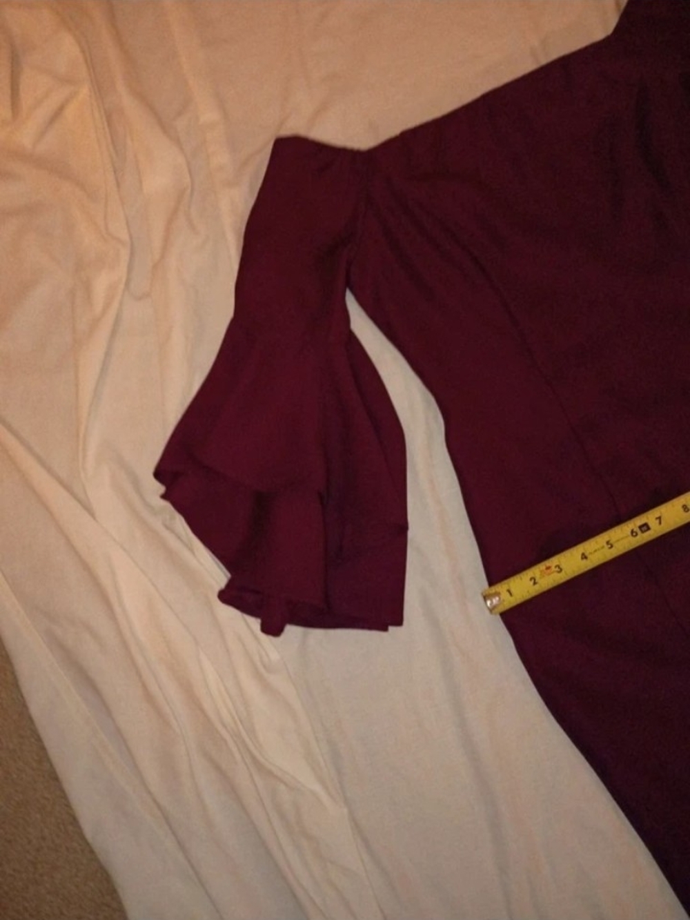 VENUS Purple/Burgundy Ruffled Sleeve Women’s Dress SEE MEASUREMENTS FOR SIZING - Picture 5 of 10